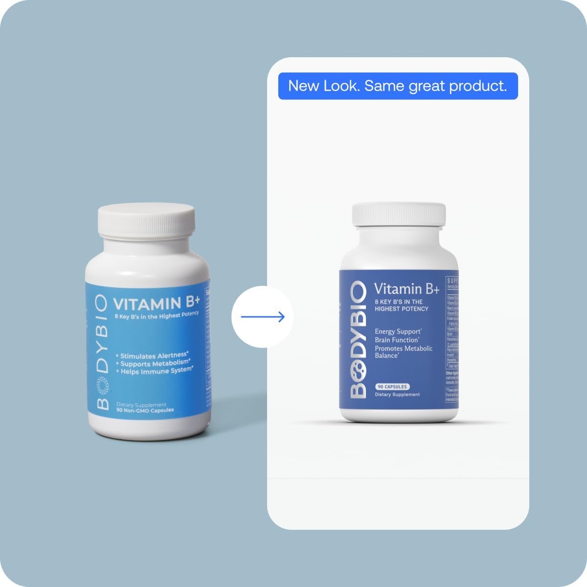BodyBio - Vitamin B Complex Including B1, B2, B3, B5, B6, Methyl B12, Folinic Acid, 5-MTHF, and B7 to Supports Alertness, Metabolism & Immune System, 90 Capsules Nirvana Guru