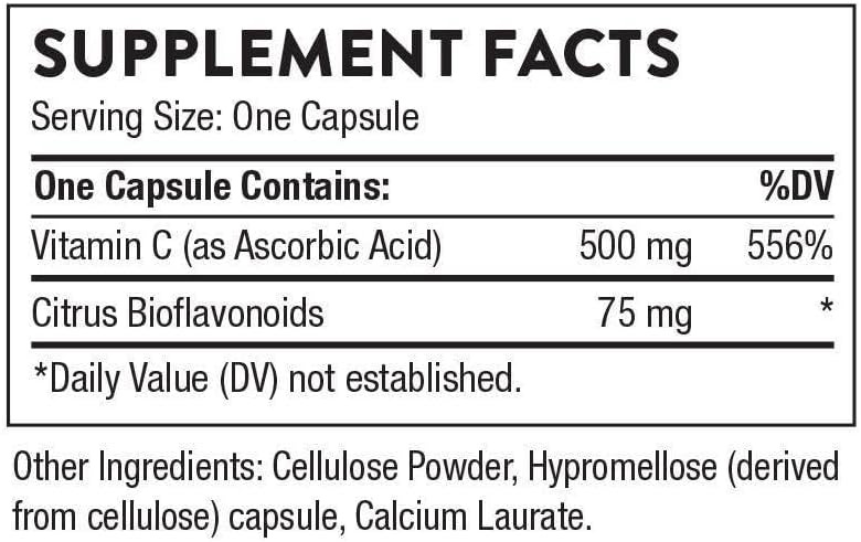 THORNE Vitamin C - Blend of Vitamin C and Citrus Bioflavonoids from Oranges - Support Immune System, Production of Cellular Energy, Collagen Production and Healthy Tissue* - Gluten-Free - 90 Capsules - Nirvana Guru