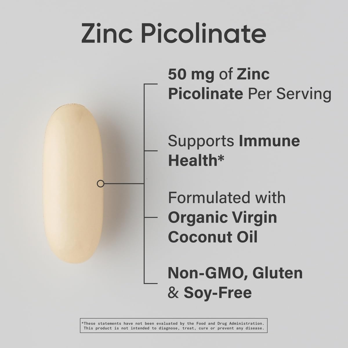 Sports Research Zinc Picolinate 50mg with Organic Coconut Oil | Highly Absorbable Zinc Supplement for Healthy Immune Function - Non-GMO Verified, Gluten & Soy Free (60 Liquid Softgels) - Nirvana Guru