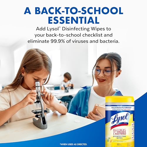 Lysol Disinfectant Wipes Bundle, Multi-Surface Cleaning Wipes, For Disinfecting & Cleaning, contains Lemon & Lime Blossom, Crisp Linen, & Mango & Hibiscus, 3x80 ct, (240 ct Total)