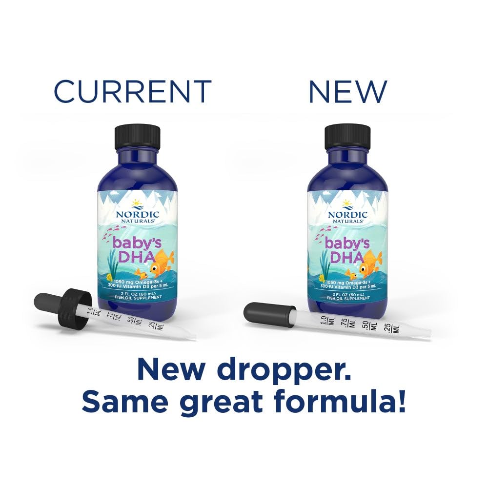 Nordic Naturals Baby’s DHA, Unflavored - 4 oz - 1050 mg Omega-3 + 300 IU Vitamin D3 - Supports Brain, Vision & Nervous System Development in Babies - Non-GMO - Servings May Vary - Nirvana Guru