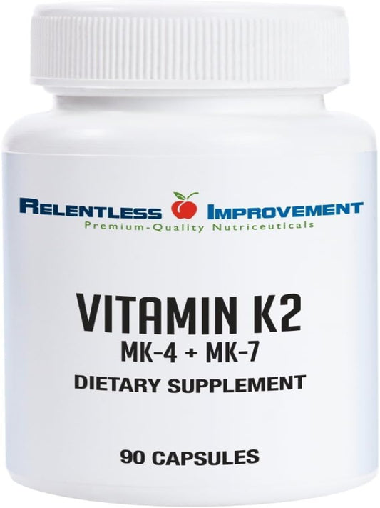 Vitamin K2 MK4 Plus MK7 Vegan Naturally-Derived Vege-Caps 90 Count Nirvana Guru
