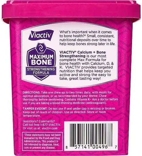 Viactiv Calcium +Vitamin D3 Supplement Soft Chews, Caramel, 60 Chews - Calcium Dietary Supplement for Bone Health Nirvana Guru