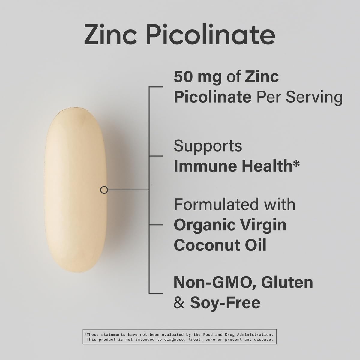 Sports Research Zinc Picolinate 50mg with Organic Coconut Oil | Highly Absorbable Zinc Supplement for Healthy Immune Function - Non-GMO Verified, Gluten & Soy Free (60 Liquid Softgels) - Nirvana Guru