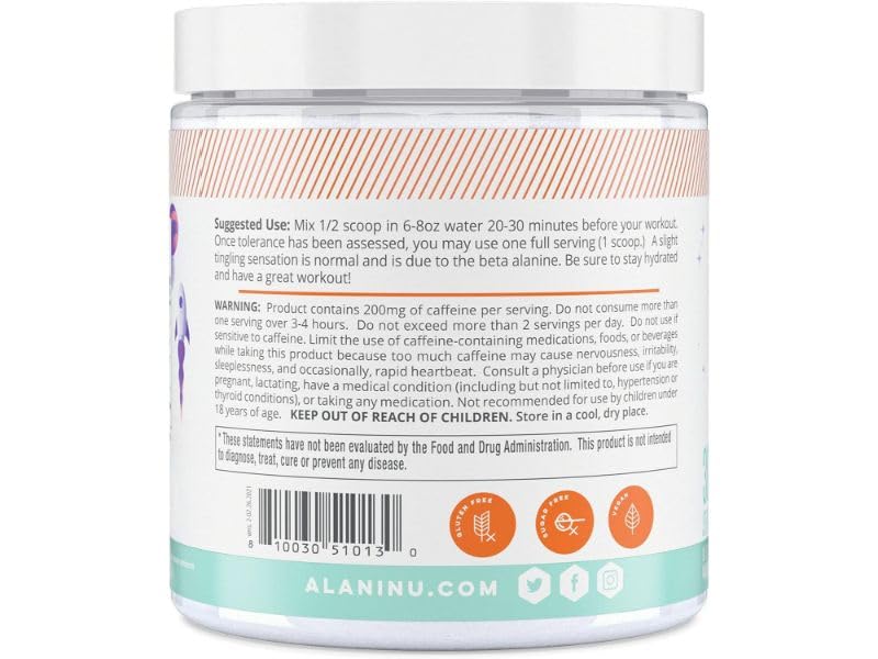 Alani Nu Pre Workout Powder Hawaiian Shaved ICE, Amino Energy Boost, Endurance Supplement, Sugar Free, 200mg Caffeine, L-Theanine, Beta-Alanine, L-Citrulline, 30 Servings Nirvana Guru