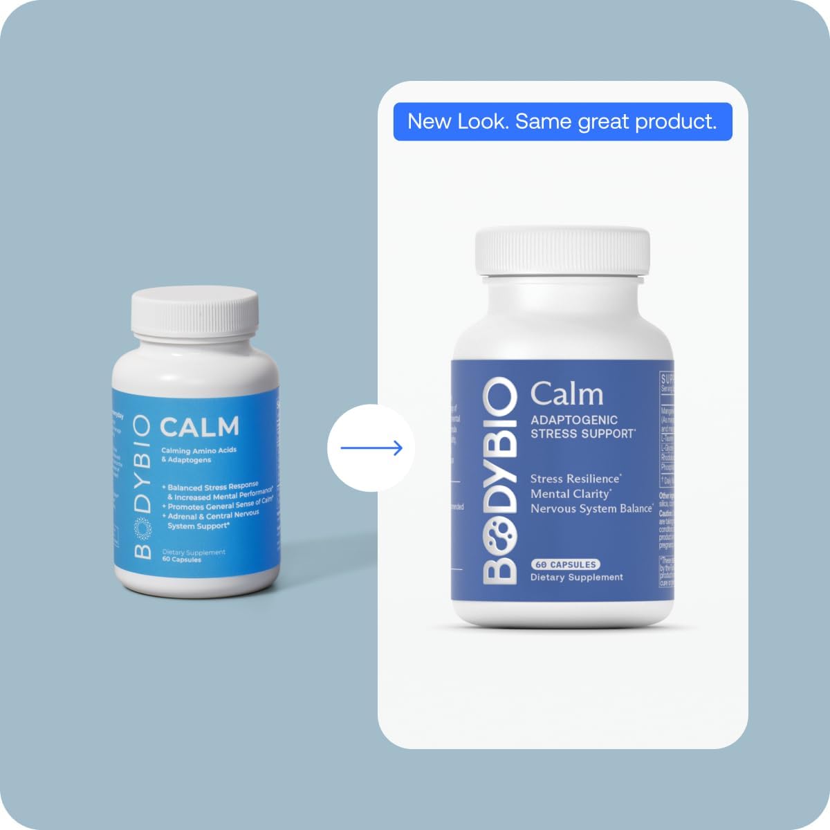 BodyBio Calm - Natural Stress Relief Blend with Rhodiola, Glycine & Phosphatidylserine - Supports Relaxation, Mental Focus & Balanced Cortisol - Non - Drowsy Formula Nirvana Guru