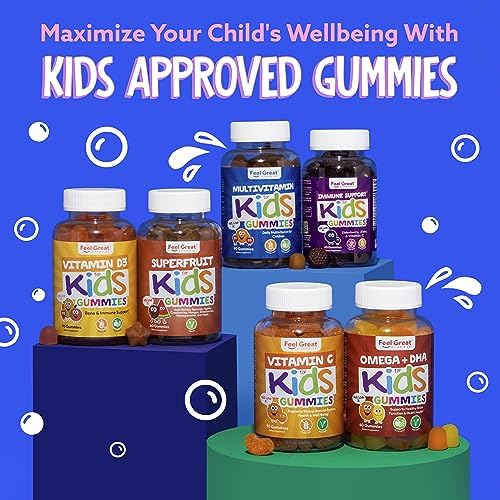 Feel Great Vitamin Co. Complete DHA Gummies for Kids | with Omega 3 6 9 + DHA, Vitamin C | Supports Healthy Brain Function, Vision & Heart Health | Gluten Free, Vegetarian | 60 Gummies Nirvana Guru