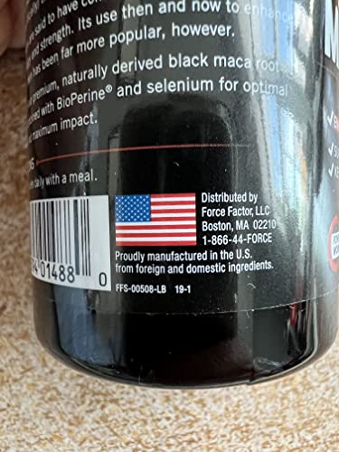 Force Factor Maca Max, Maca Root Capsules to Maximize Vitality & Performance, Made with Black Maca, Red Maca, & Yellow Maca Powder, Maca Root Powder, 2000mg, 120 Capsules