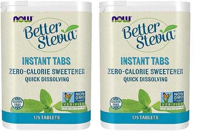 NOW Foods, Better Stevia Instant Tabs, Zero-Calorie Sweetener, Certified Non-GMO, Gluten-Free, 175 Tablets - Nirvana Guru