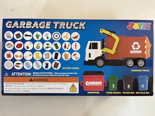 JOYIN Large Friction Powered Garbage Truck Toy Set, Includes Dumpster, Trash Bins, and Learning Cards for Kids, Boy Toys Birthday Gift for Boys Girls Kids Toddler Nirvana Guru