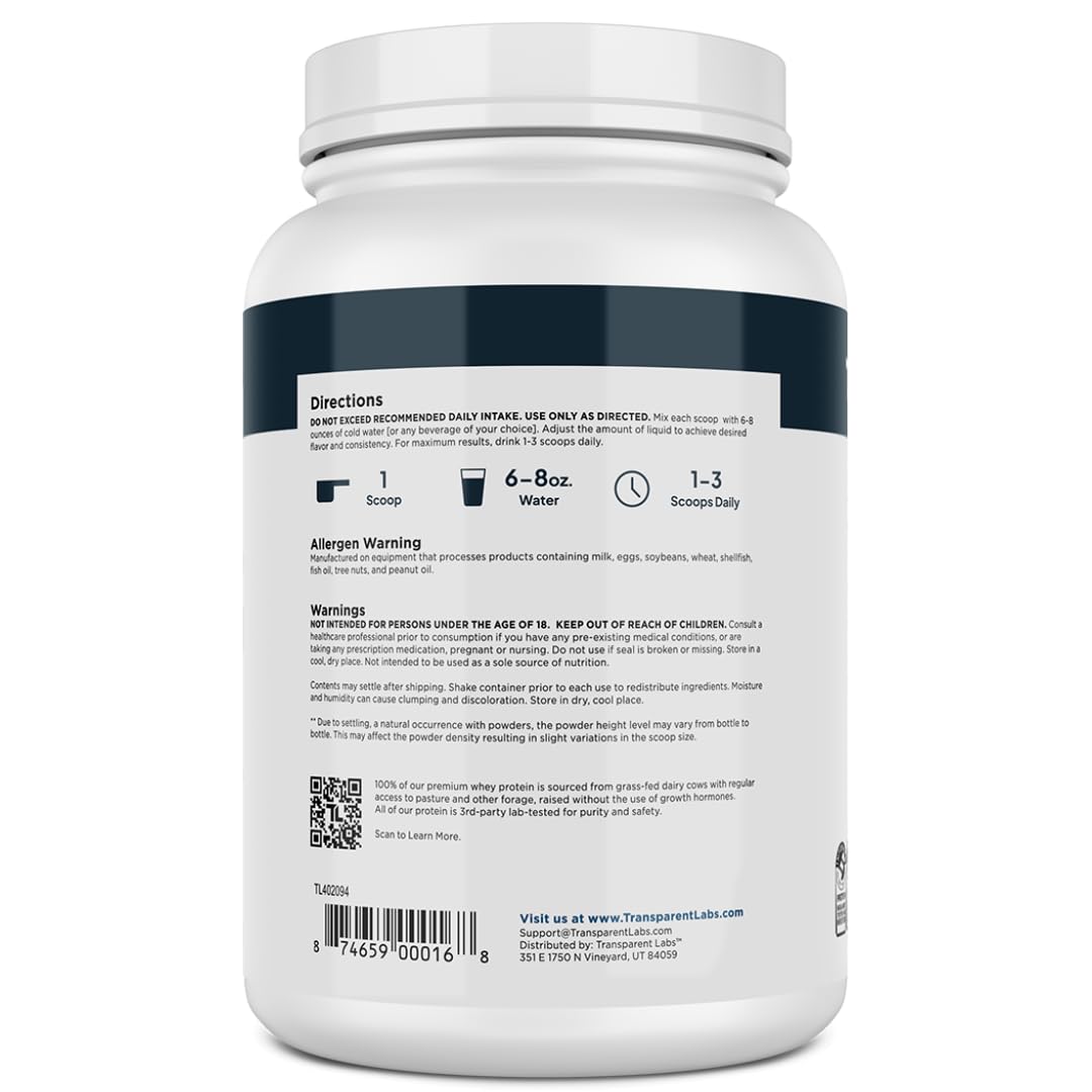 Transparent Labs Grass-Fed Whey Protein Isolate - Naturally Flavored, Gluten Free Whey Protein Powder with 28g of Protein per Serving & 9 Amino Acids - 30 Servings, Milk Chocolate Nirvana Guru