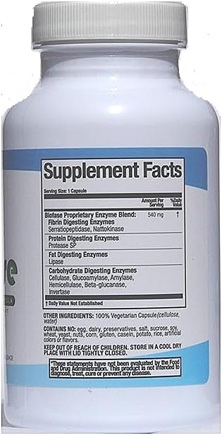 Biofase-Premium-Enzyme-Formula 120 Capsules - Biofilm Defense & Digestion - Systemic Enzymes to Support Intestinal Health - No Fillers! Nirvana Guru