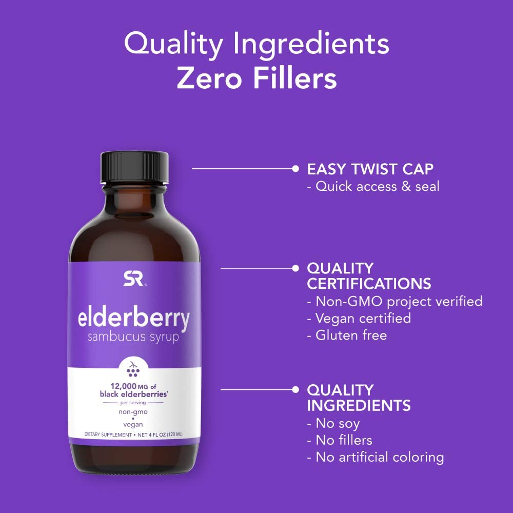Sports Research Black Elderberry with Zinc, Vitamin C, & Vitamin D, Immune Support Supplement for Adults, 60 Capsules - Nirvana Guru