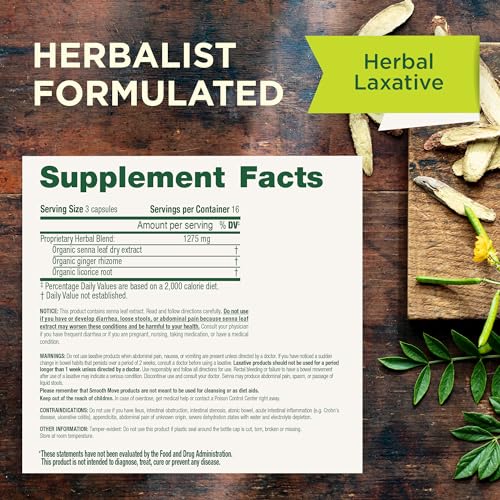 Traditional Medicinals Tea, Organic Smooth Move Peppermint, Relieves Occasional Constipation, Senna, 16 Tea Bags - Nirvana Guru