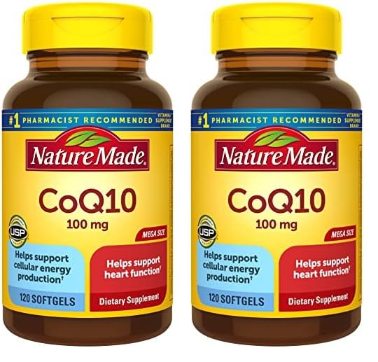 Nature Made CoQ10 100mg, Dietary Supplement for Heart Health Support, 120 Softgels, 120 Day Supply - Nirvana Guru