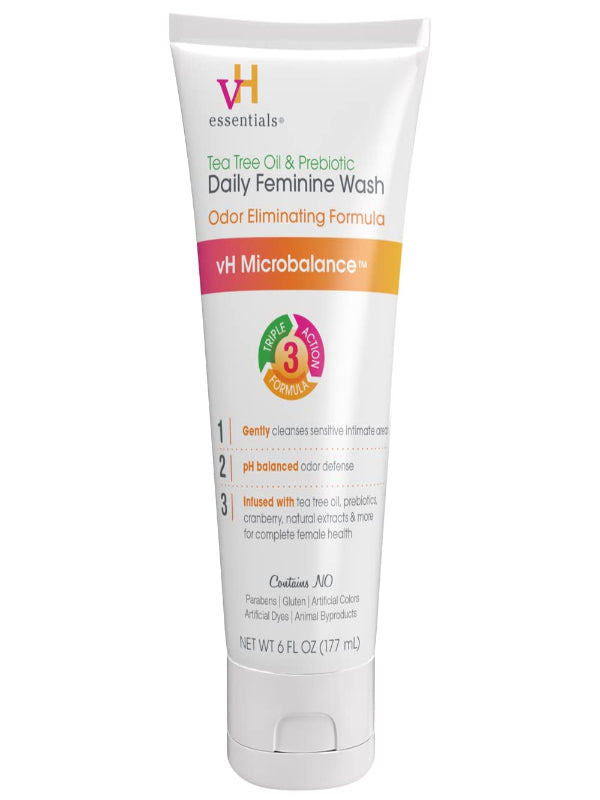 vH essentials, Ph Balanced Daily Feminine Wash, Tea Tree Oil & Prebiotic, 6, Fl Oz, (Pack Of 1) 54306 Clear Nirvana Guru