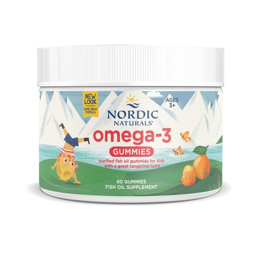 Nordic Naturals Nordic Omega-3 Gummies, Tangerine - 120 Gummies - 82 mg Total Omega-3s with EPA & DHA - Non-GMO - 60 Servings - Nirvana Guru