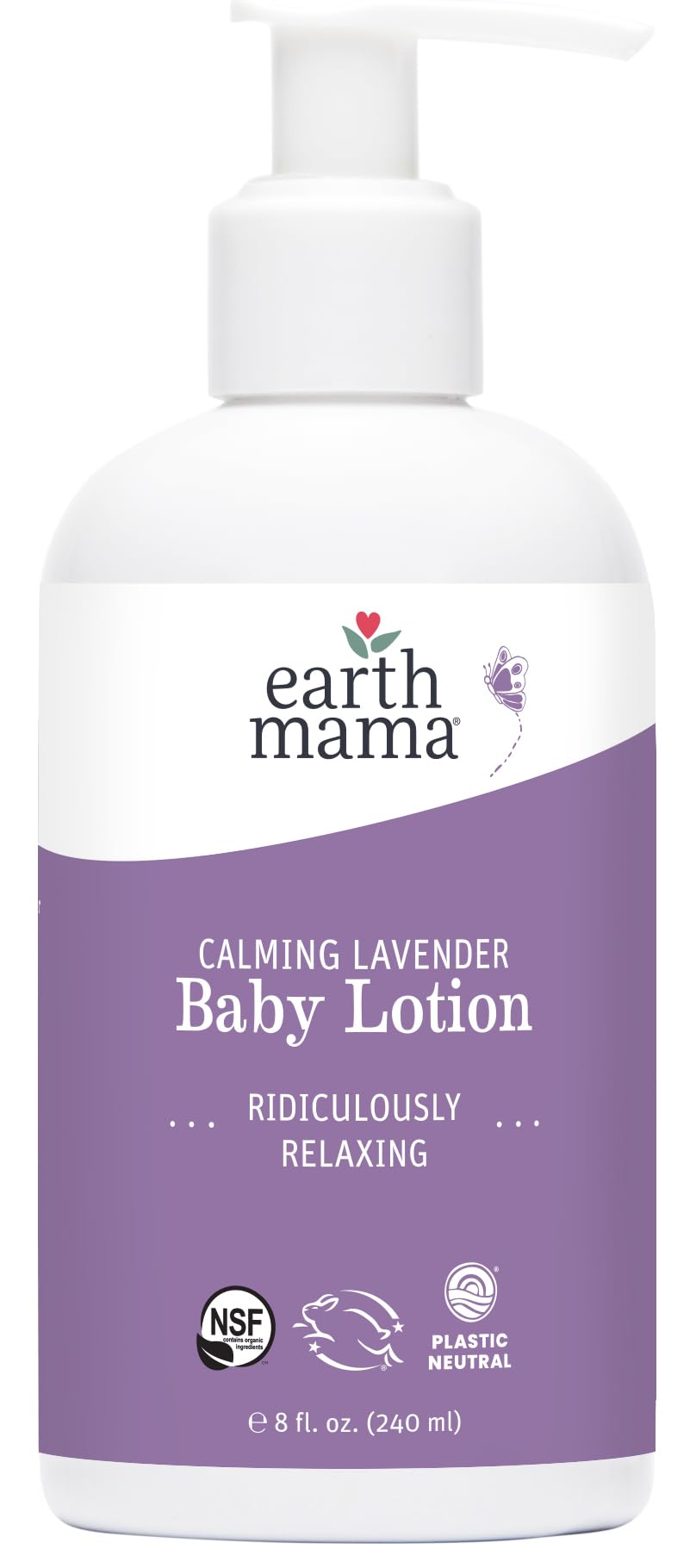 Earth Mama Calming Lavender Baby Lotion for Dry Skin, Calendula Cream for Newborn Skin Care, Organic Moisturizer for Children with Aloe Juice, Rooibos, & Shea Butter, Lavender Lotion, 8 Fl Oz Nirvana Guru