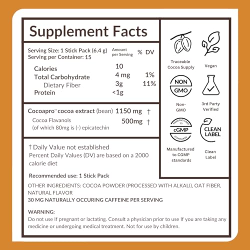 CocoaVia Cardio Health Cocoa Powder, 30 Servings, 500mg Cocoa Flavanols, Support Heart Health, Boost Nitric Oxide, Improve Circulation, Energy, Preworkout, Vegan, Dark Chocolate Cacao Nirvana Guru