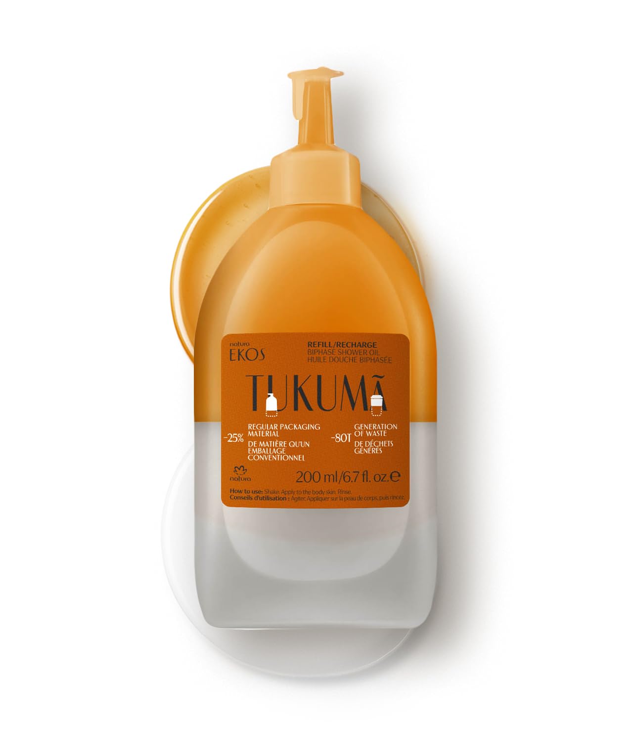 natura - Ekos Maracujá Triple Phase Shower Oil - Calming In-Shower or Bath Oil - Scented - Skin Moisturizer - Vegan Skin Care - Brazilian Beauty Secrets - Self Care - 6.7 fl oz (200ml) - Nirvana Guru