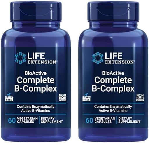 Life Extension BioActive Complete B-Complex, Heart, Brain and Nerve Support, Healthy Energy, Metabolism, Complete B Complex, 60 Vegetarian Capsules Nirvana Guru