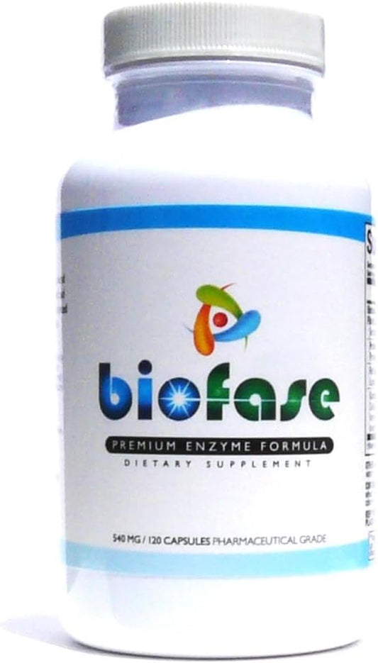 Biofase-Premium-Enzyme-Formula 120 Capsules - Biofilm Defense & Digestion - Systemic Enzymes to Support Intestinal Health - No Fillers! Nirvana Guru