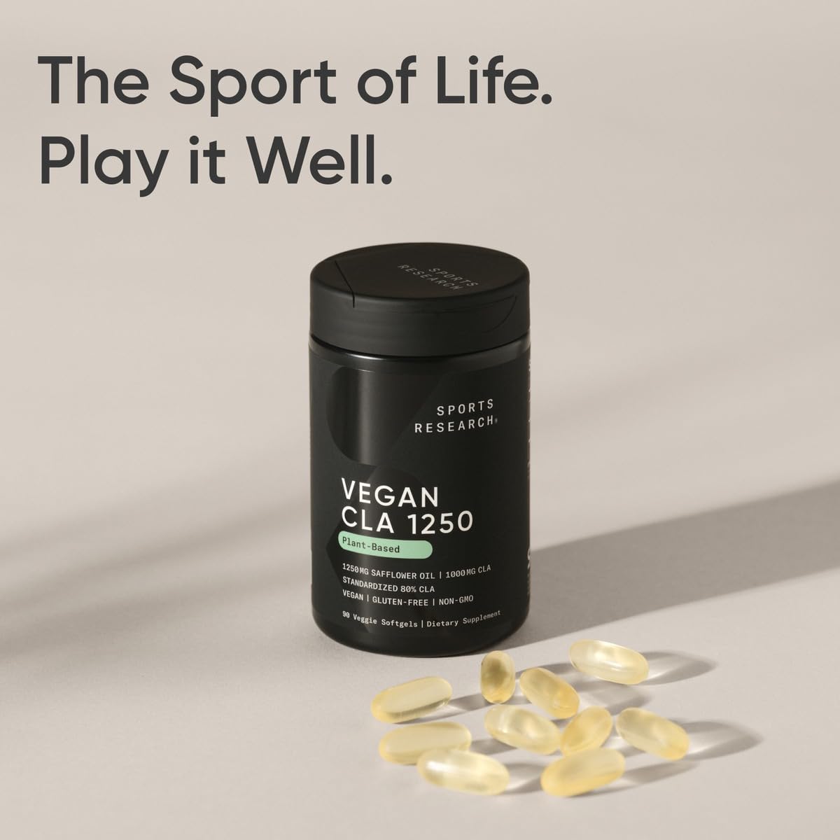 Sports Research CLA - 1250mg with Active Conjugated Linoleic Acid for Men and Women | Non-GMO, Soy & Gluten Free - 95% (180 Softgels)… - Nirvana Guru