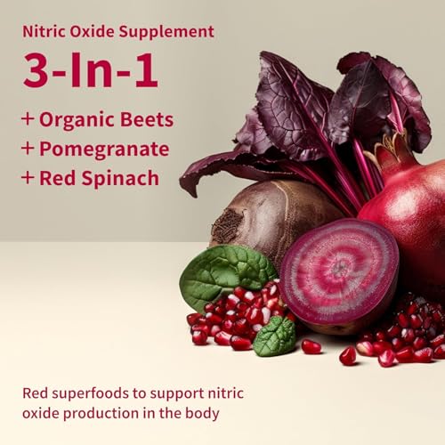 Snap Supplements Organic Beet Root Powder, Nitric Oxide Supplements for Men & Women, Beets, Pomegranate, B Vitamins & Red Spinach, Energy, Heart Health & Circulation Support, 30 Servings, Mixed Berry Nirvana Guru