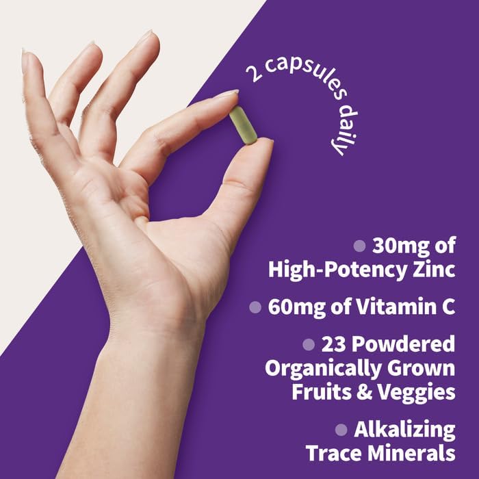 Garden of Life Zinc Supplements 30mg High Potency Raw Zinc and Vitamin C Multimineral Supplement, Vitamin Code Vitamins Trace Minerals & Probiotics for Skin Health & Immune Support, 60 Vegan Capsules - Nirvana Guru