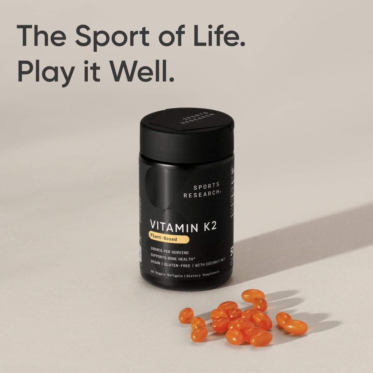 Sports Research Vitamin K2 as MK7 with Organic Coconut MCT Oil - Nirvana Guru