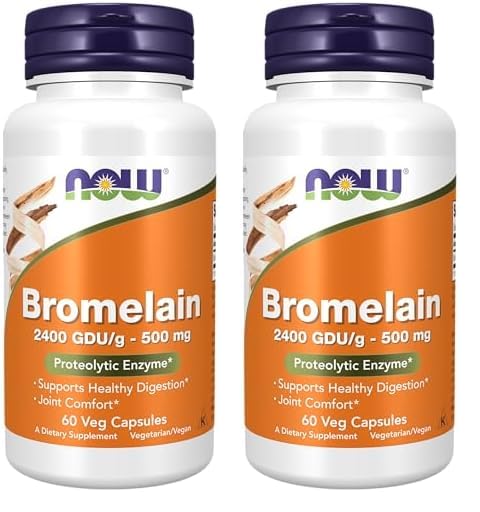 NOW Foods Supplements, Bromelain (Natural Proteolytic Enzyme) 2,400 GDU/g - 500 mg, Natural Proteolytic Enzyme*, 120 Veg Capsules Nirvana Guru