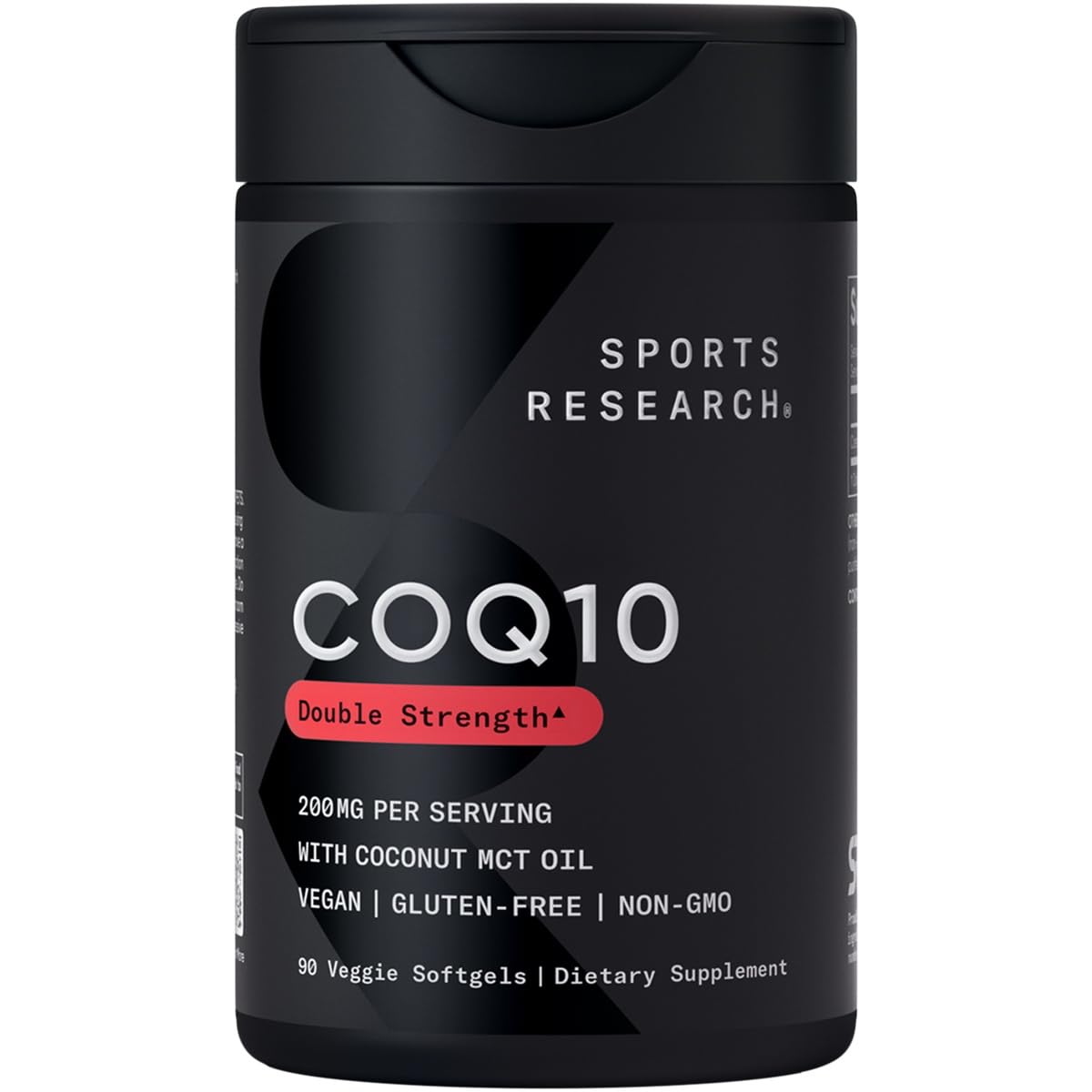 Sports Research CoQ10 200mg Capsules - Premium Coenzyme 10 Supplement with Coconut MCT Oil - Vegan Certified, Non-GMO Verified & Gluten Free - 90 Veggie Softgels - Nirvana Guru