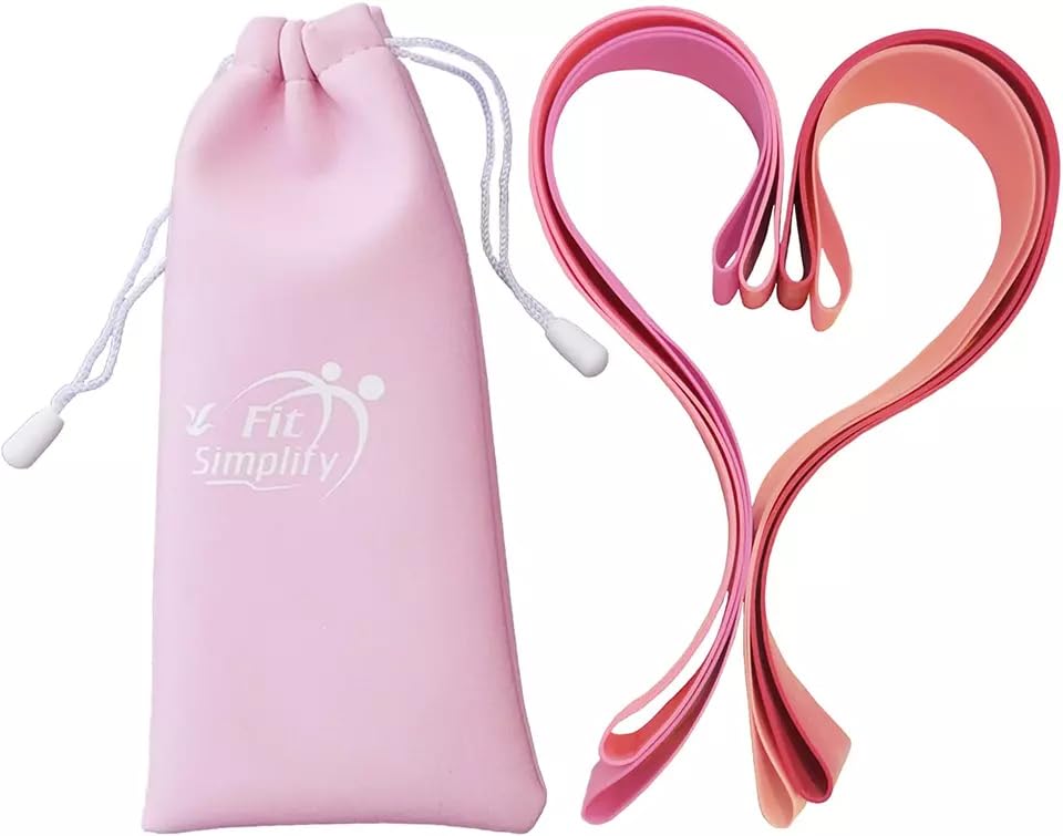 Fit Simplify Resistance Loop Exercise Bands with Instruction Guide and Carry Bag, Set of 5 Nirvana Guru