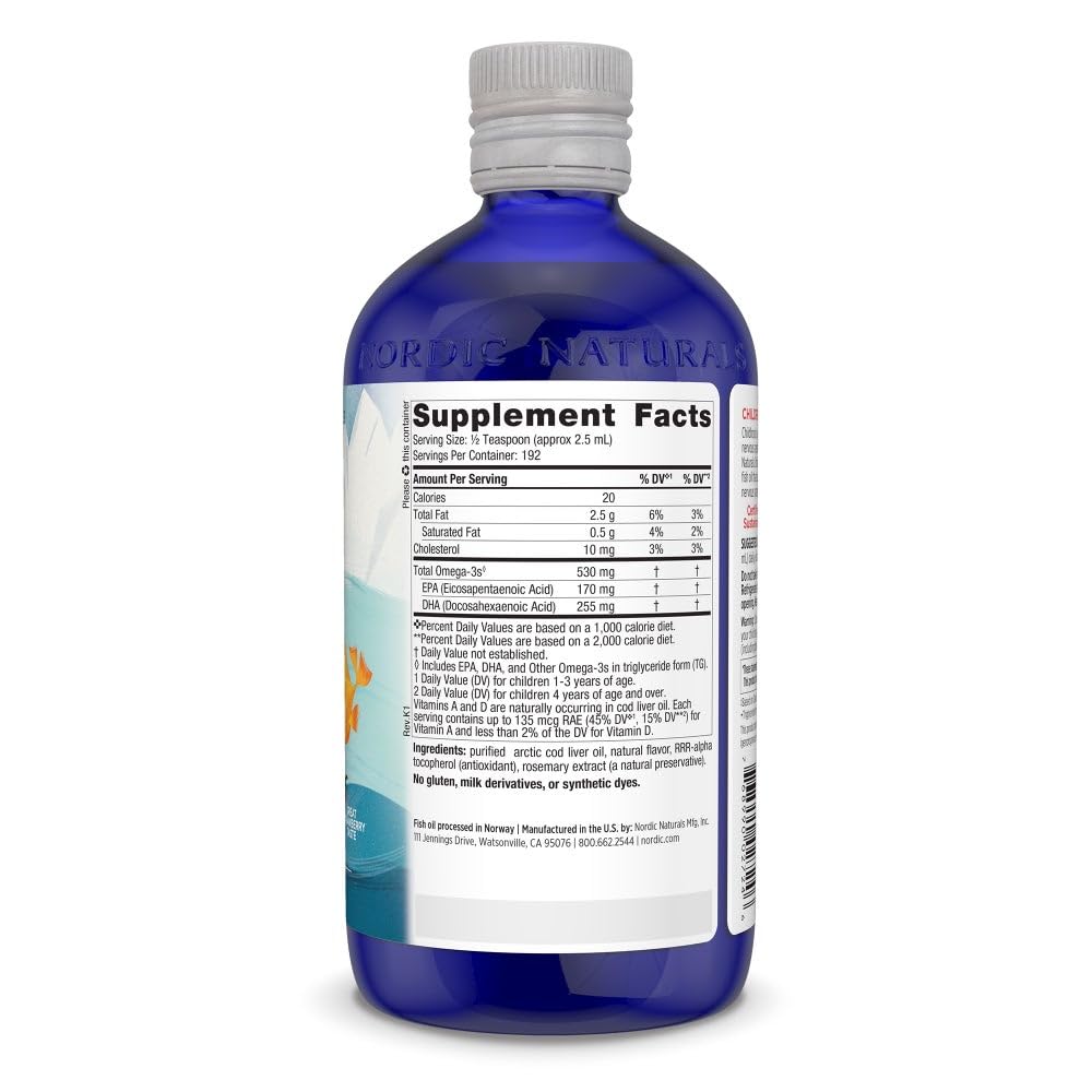 Nordic Naturals Children’s DHA, Strawberry - 16 oz for Kids - 530 mg Omega-3 with EPA & DHA - Brain Development & Function - Non-GMO - 192 Servings - Nirvana Guru