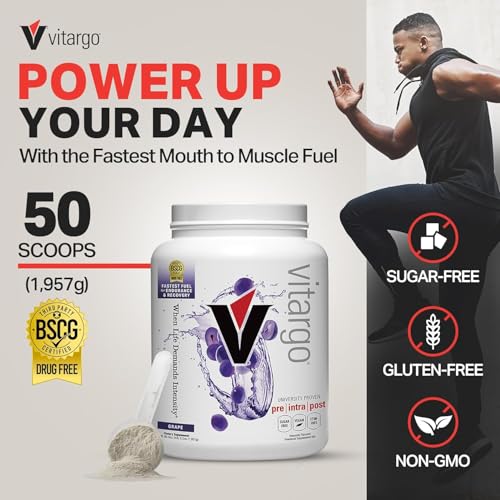Vitargo Carbohydrate Powder, 2X Faster Absorbing, 4.4 LB Plain, Pre, Intra & Post, Sugar-Free Complex Carb Powder for Recovery, Endurance & Muscle Gain, Made in USA Nirvana Guru