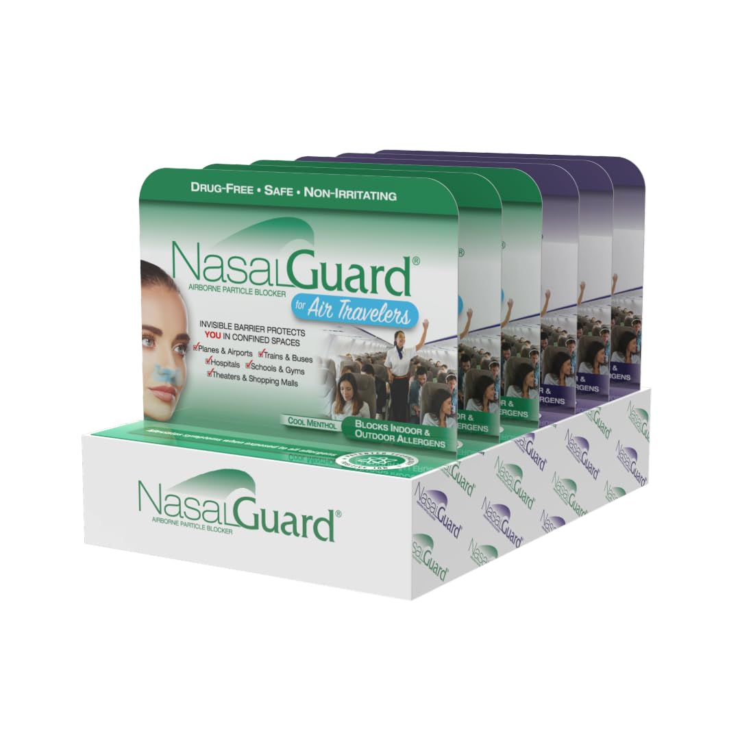 Airborne Particle Blocker Nasal Gel for Air Travelers - Drug-Free, Non-irritating, Non-drowsy, Airplane Travel Approved - Over 150 Applications Per Tube (Mixed, 3g, Pack of 6) Nirvana Guru