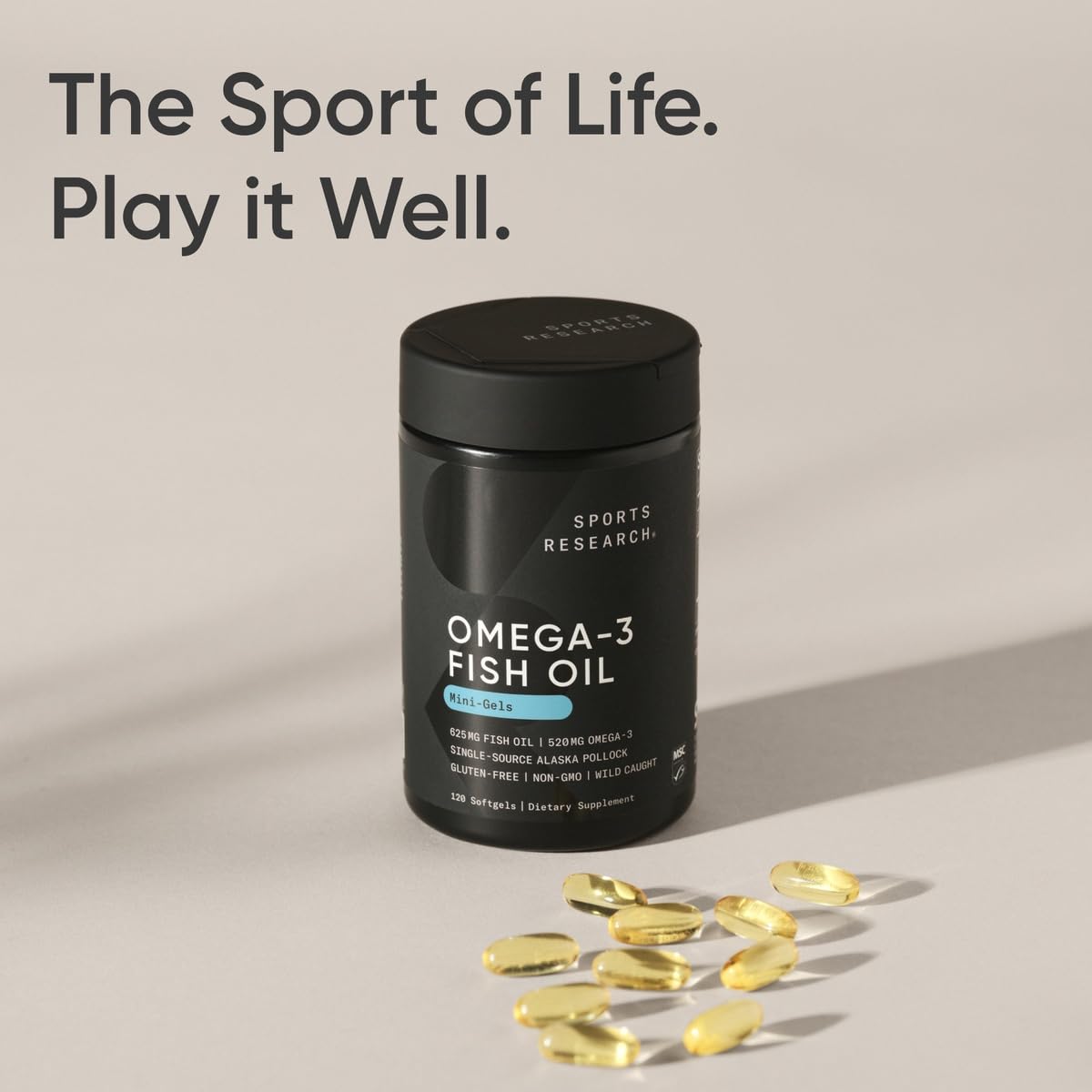 Sports Research Total Omega-3 Fish Oil from Wild Sockeye Salmon, Alaska Pollock, Antarctic Krill, Astaxanthin + Phospholipids & Wax Esters for Absorption | 960mg of EPA & DHA - Fresh Lemon Scent (120 - Nirvana Guru