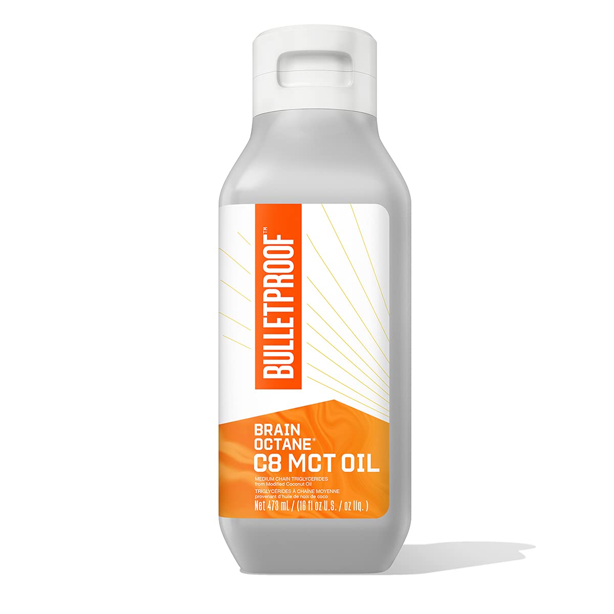 Bulletproof Coconut Brain Octane C8 MCT Oil, 16 Ounces, Premium Keto Supplement for Sustained Energy and Fewer Cravings, Brain and Body Fuel, Unflavored, Add to Coffee and Smoothies