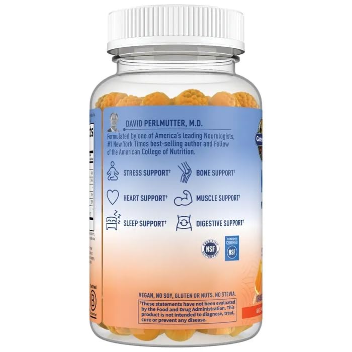 Garden of Life - Dr Formulated Magnesium Citrate Supplement with Prebiotics & Probiotics for Stress, Sleep & Recovery - Vegan, Gluten Free, Kosher, Non-GMO, No Added Sugars – 60 Raspberry Gummies - Nirvana Guru