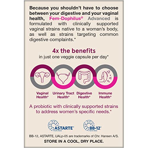 Jarrow Formulas Fem Dophilus Probiotics for Women - 10 Billion CFU, Female Vaginal Probiotics, Vaginal, Urinary Tract and Digestive Support, 30 Capsules - Nirvana Guru