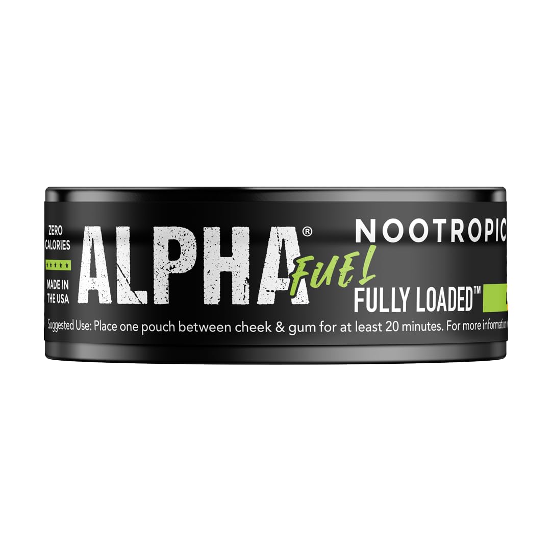 Fully Loaded Alpha Fuel Nootropic Pouches (Wintergreen Fuel) - Nootropic Energy Pouches with Caffeine, Alpha GPC, Tyrosine, Taurine, Guarana and More