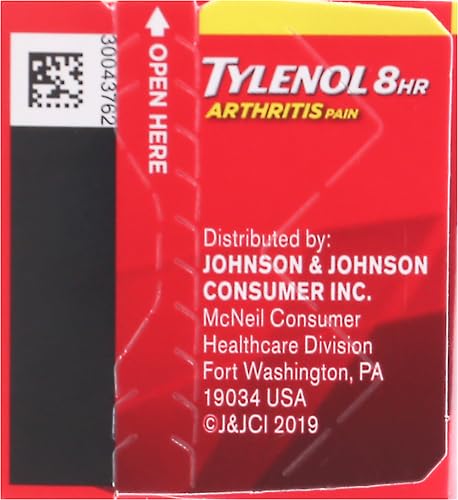 Tylenol 8HR Arthritis Pain Relief Caplets, 650 mg Acetaminophen for Minor Arthritis & Joint Pain, Fever Reducer, Extended Release, Gentle on Stomach, FSA or HSA Eligible, 100 ct