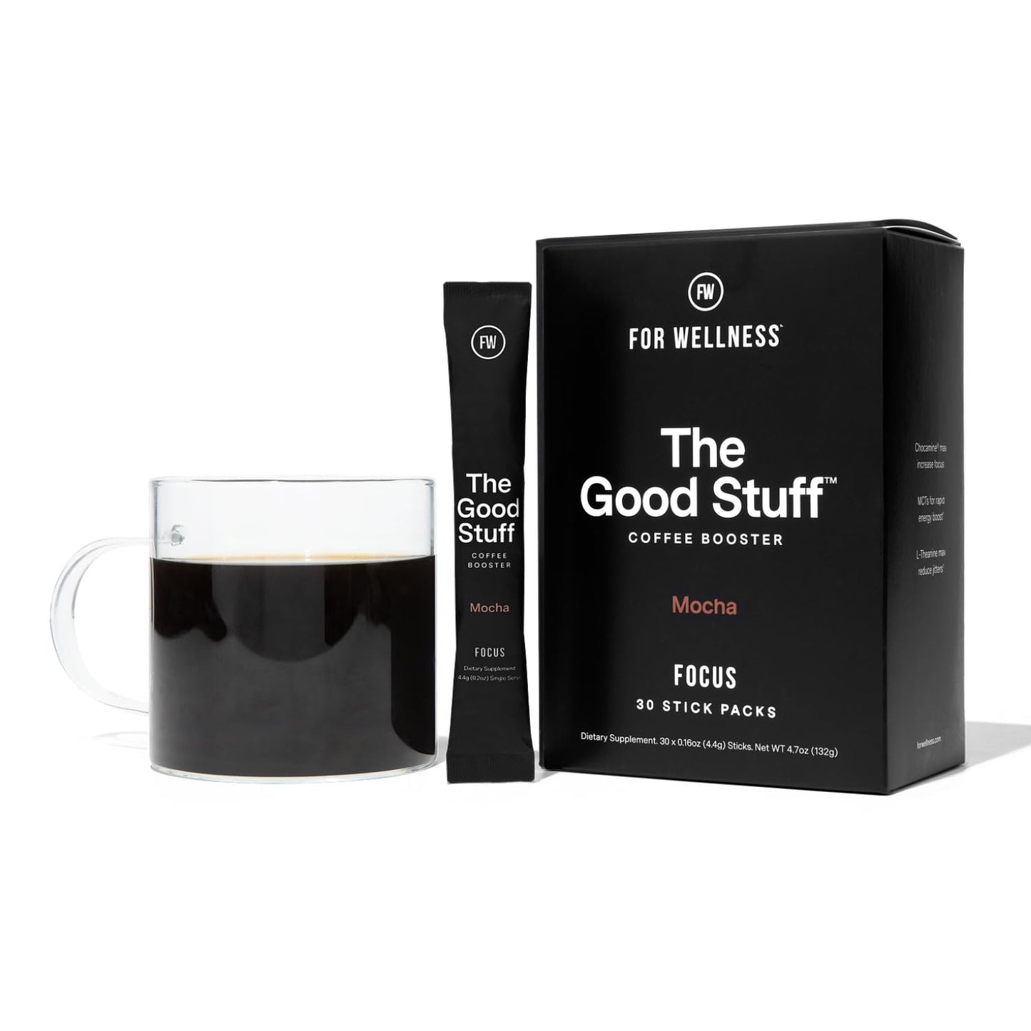 For Wellness The Good Stuff™ Focus Blend (30 Servings Pouch), Non-Dairy Coffee Supplement – Stimulates Cognitive Function & Mental Clarity