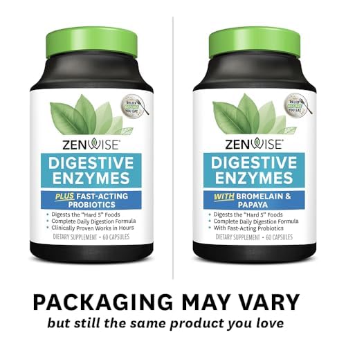 Zenwise Health Digestive Enzymes and Bromelain for Gut Health - Probiotic Multi Enzymes with Prebiotics and Probiotics for Women and Men for Digestive Health and Bloating Relief for Digestion - 45 CT Nirvana Guru