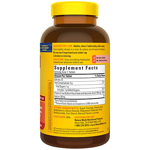 Nature Made Chewable Vitamin C 500 mg, Dietary Supplement for Immune Support, 150 Tablets, 150 Day Supply - Nirvana Guru