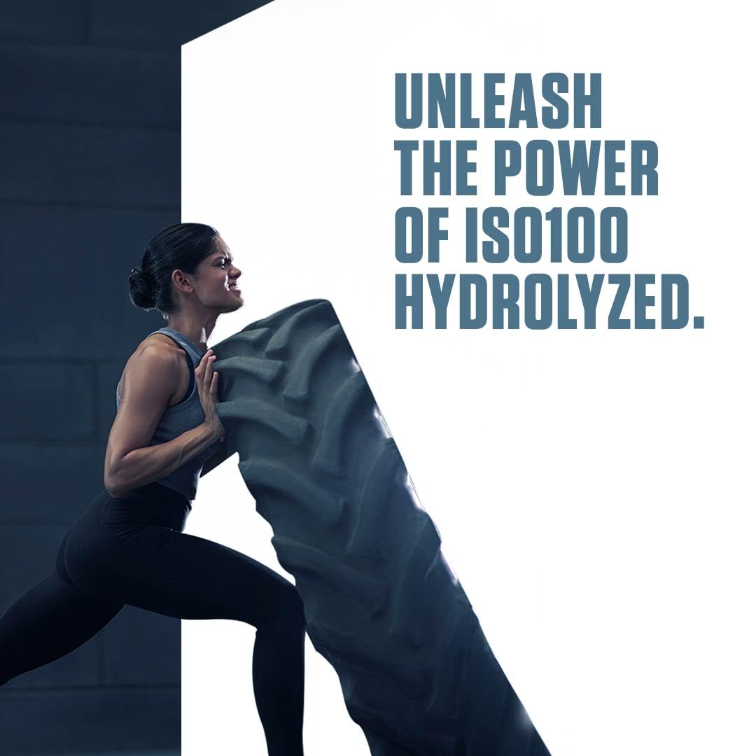 Dymatize ISO100 Whey Protein Powder Isolate, Gourmet Chocolate, 25g of Protein, 20 Servings, 5.5g BCAAs, Less Than 120 Cal., Gluten Free, 1g Fat, 1g Sugar, 2g Carb