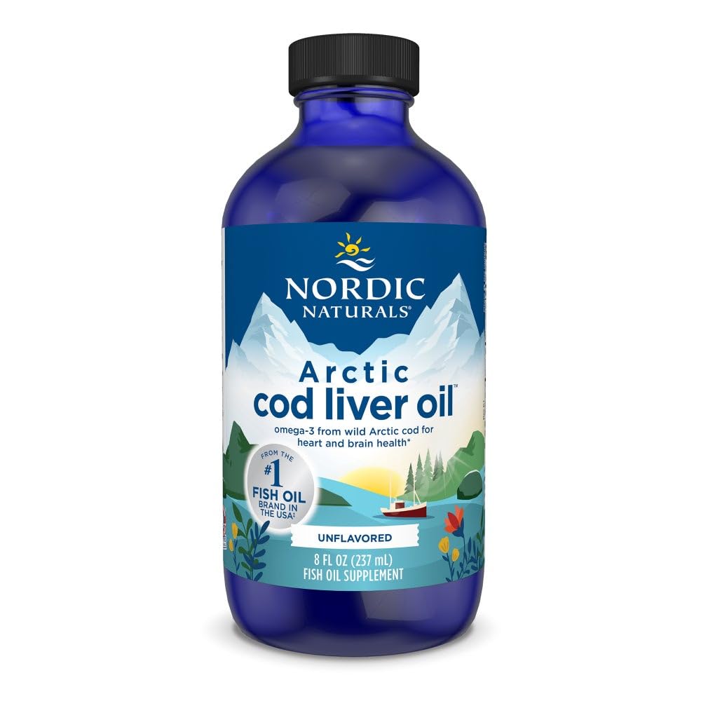 Nordic Naturals Arctic Cod Liver Oil, Orange - 16 oz - 1060 mg Total Omega-3s with EPA & DHA - Heart & Brain Health, Healthy Immunity, Overall Wellness - Non-GMO - 96 Servings - Nirvana Guru
