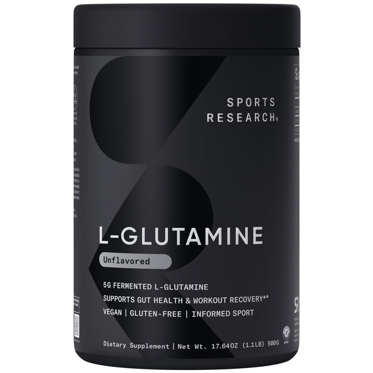 Sports Research L-Glutamine - Workout Recovery, Immune Health & Gut Health Support - 5 G Per Serving - 17.64 Oz - Nirvana Guru