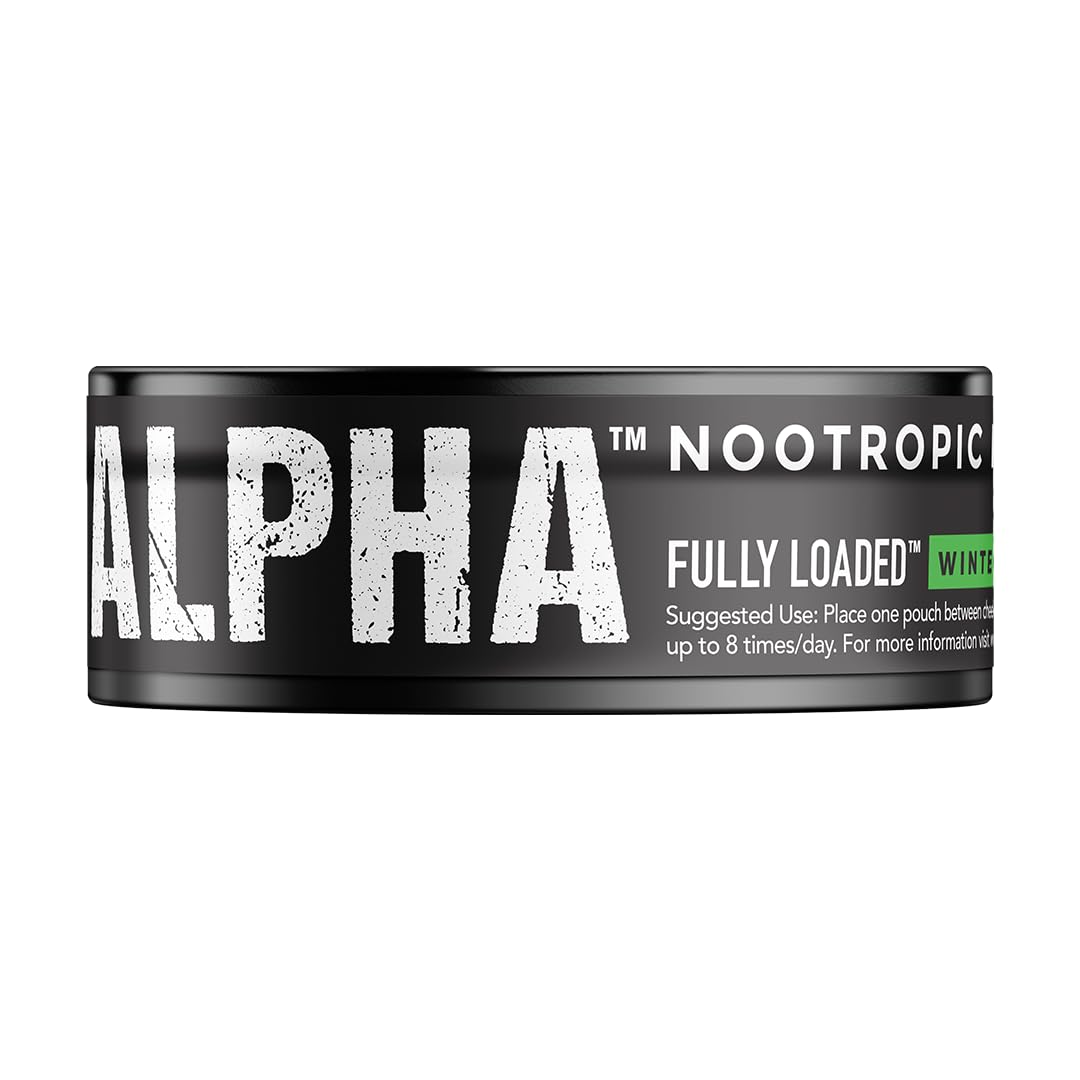 Fully Loaded Alpha Fuel Nootropic Pouches (Wintergreen Fuel) - Nootropic Energy Pouches with Caffeine, Alpha GPC, Tyrosine, Taurine, Guarana and More