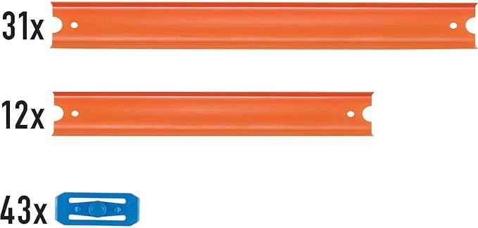 Hot Wheels Toy Car Mega Track Set Pack, 87 Component Building Parts for 40-ft of Track & 1:64 Scale Vehicle (Amazon Exclusive) nirvanaguru